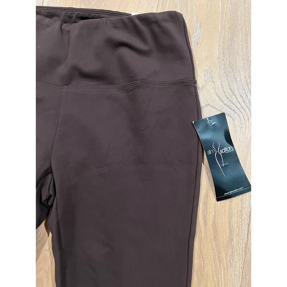 NWT Slim-sation Women's Brown Compression Ankle Leggings sz M - Picture 2 of 6